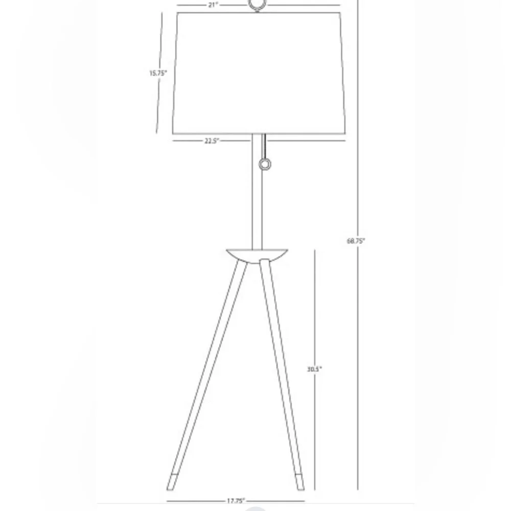 Johnathan Adler Gray and White Tripod Floor Lamp
